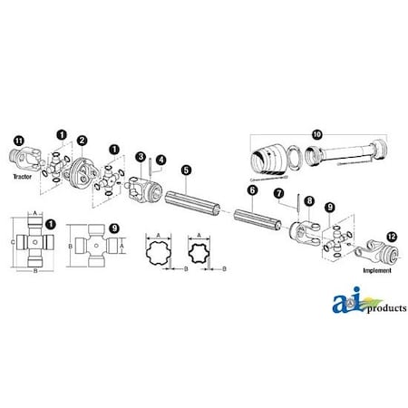 A & I Products Cross & Bearing Kit 3" x1" x3.5" A-180014260